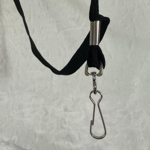 32 pc 3/8'' Black Flat Braid Lanyard with Black Safety Breakaway & Swivel Hook - Picture 4 of 5
